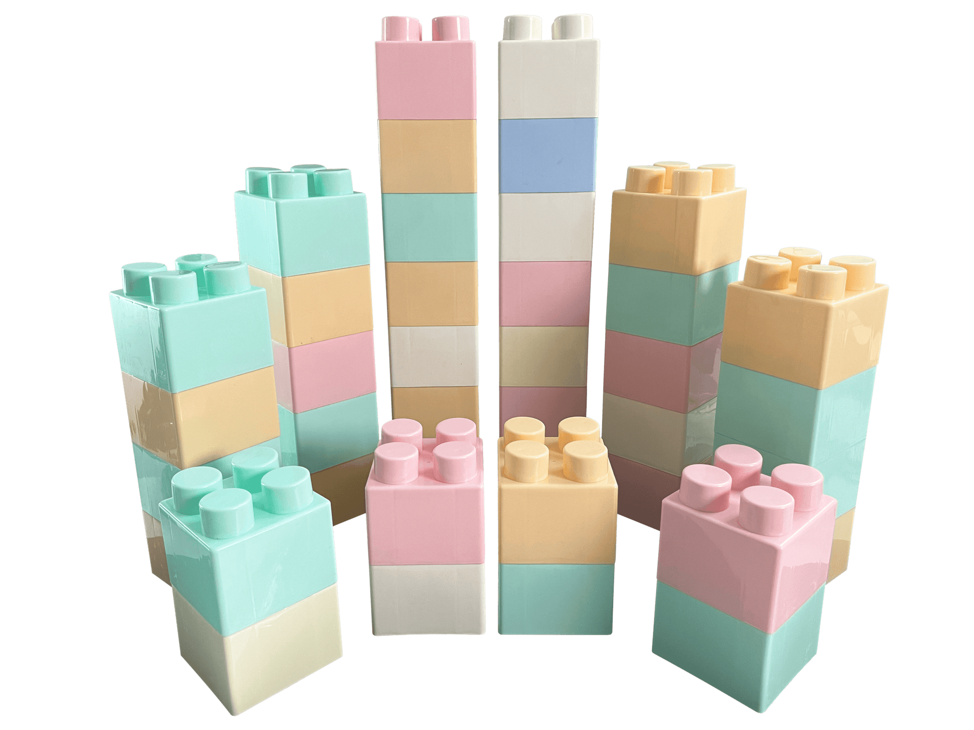 Pastel Building Bricks - Small - 40 Pieces - Mega Bricks